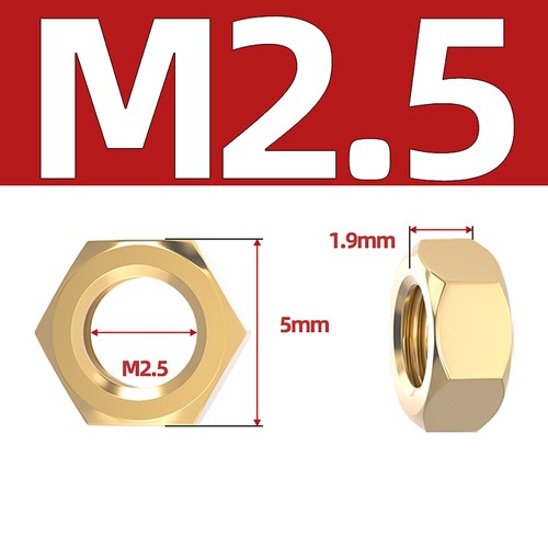 Brass M2 M3 M4 M5 M6 M8 M10 Hex Full Nuts Din 934 Hexagon Nuts - Picture 8 of 21