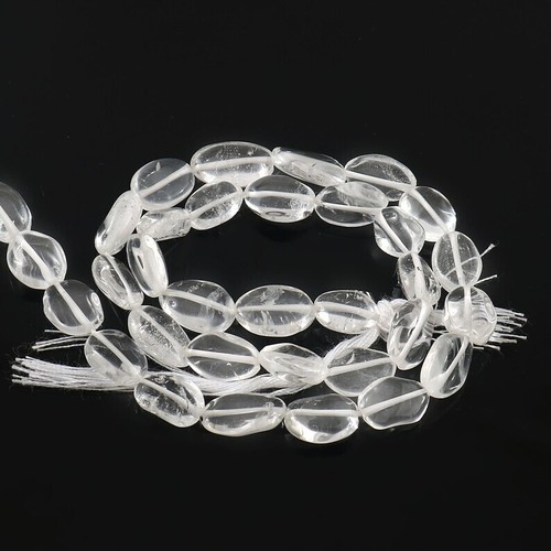 Natural AAA+ Crystal Quartz Gemstone Smooth Oval Shape Healing Loose Beads 13'' - Picture 5 of 6