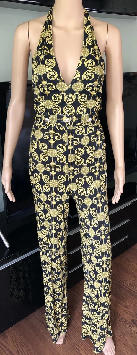 VERSACE Plunged Open Back Sexy Jumpsuit IT 40 eBay