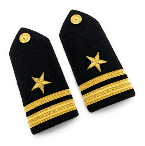 US Navy Lieutenant Junior Shoulder Boards Epaulettes Rank Insignia Hard WW II Re - Picture 5 of 5