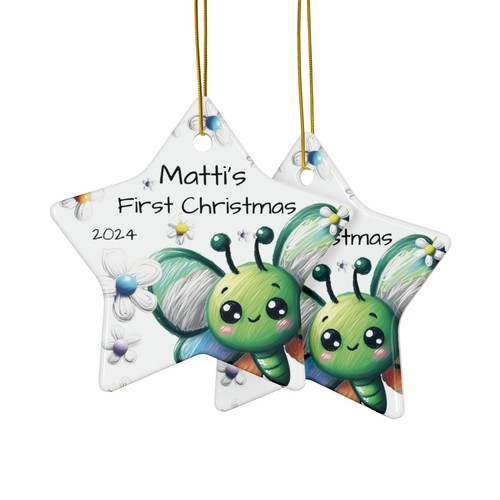 First Christmas Ornaments - Elegant Ceramic Keepsakes - 4 shapes, Holiday Gift - Picture 13 of 13