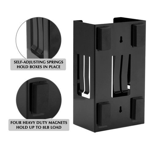 Magnetic Glove/tissue Dispenser Holder Set Black Glove Dispenser Wall Mount Moun - Picture 2 of 6