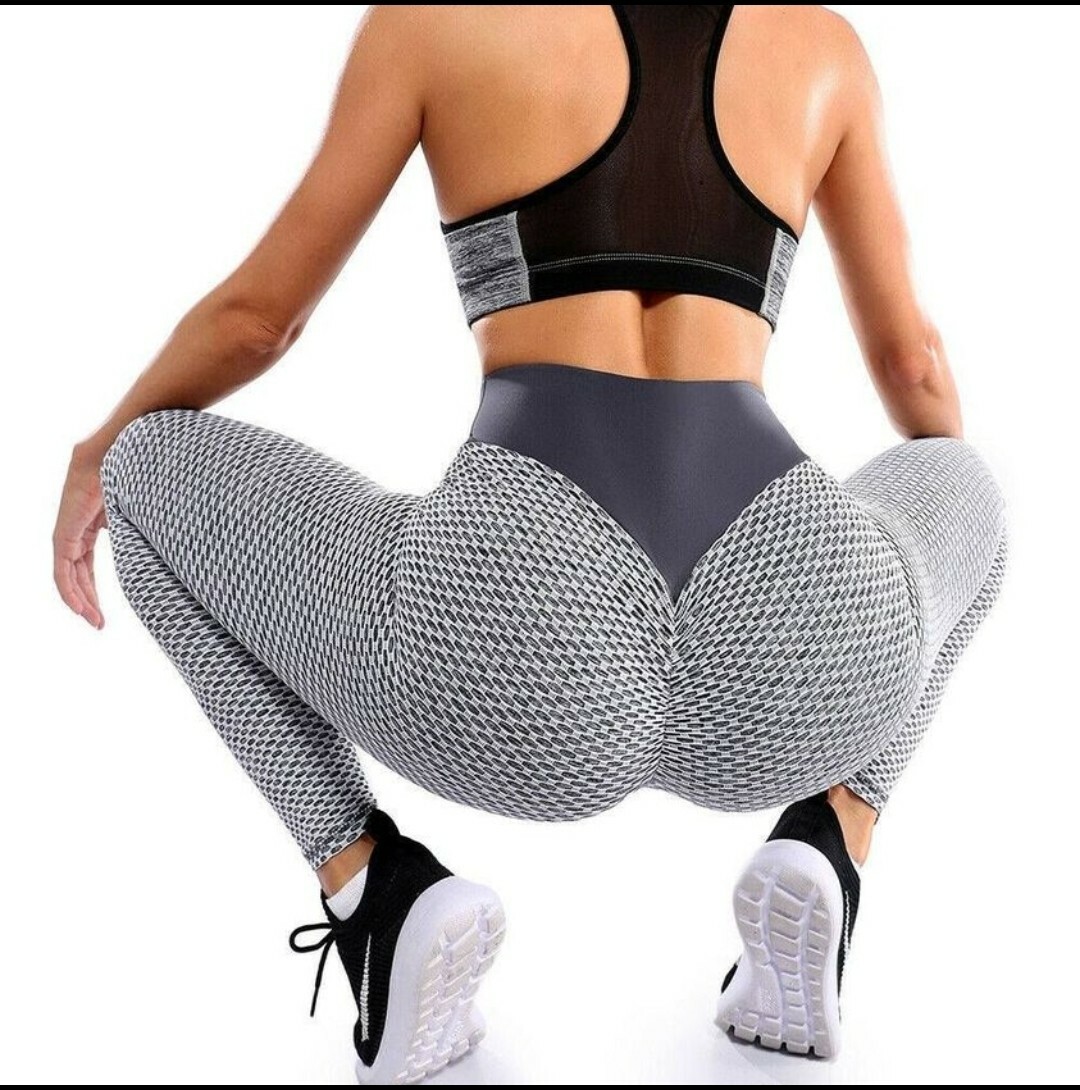 Leggings size large Textured High Waist Butt Lift peach bum