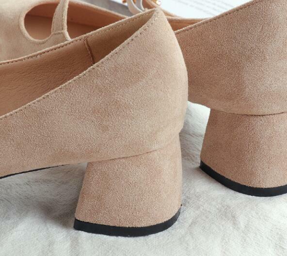 Womens Buckle Slip On On On Pointed Toe Faux Suede Mid Chunky Heels Rhinestones shoes 67b9d9 Womens Buckle Slip On On On Pointed Toe Faux Suede Mid Chunky Heels Rhinestones shoes 67b9d9