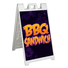 BBQ SANDWHICH Signicade 24x36 Aframe Sidewalk Sign Banner Decal BARBEQUE FOOD