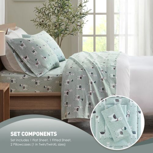 True North by Sleep Philosophy Cozy Cotton Flannel Printed Deep Pocket Sheet Set - Picture 133 of 228