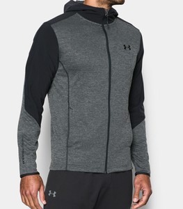 Mens-Under-Armour-ColdGear-Infrared-Grid-Zip-Hoodie-Jacket-Black-Heather-S-L
