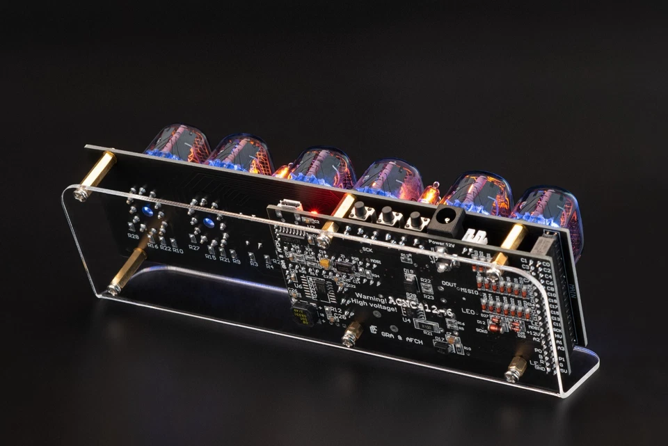 IN-12 Nixie Tubes Clock on Acrylic Stand with Sockets 12/24 UPS FREE Shipping - Image 3 of 4