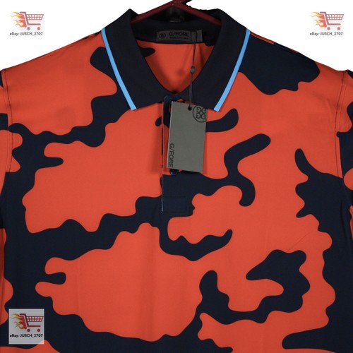 Polo de golf G/Fore para hombre elástico de poliéster ⛳️ M MEDIANO ⛳️ ROJO azul marino camuflaje Manolo - Imagen 3 de 6