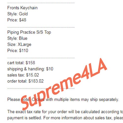 Supreme 19S/S Piping Practice S/S Top Blue Size XL 1000% Authentic - Picture 3 of 3
