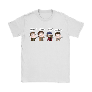 Bitch Jerk Idjit Assbutt Supernatural Squad Chibi Funny White Shirt Sam Dean Ebay