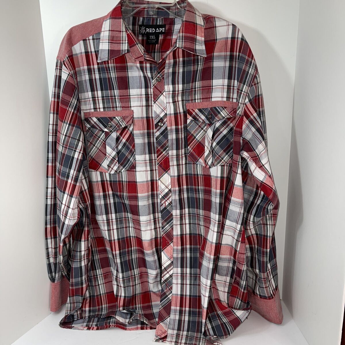 Long-Sleeved Red Plaid Slim Skater Dress Long-Sleeved Red Plaid Slim Skater Dress
