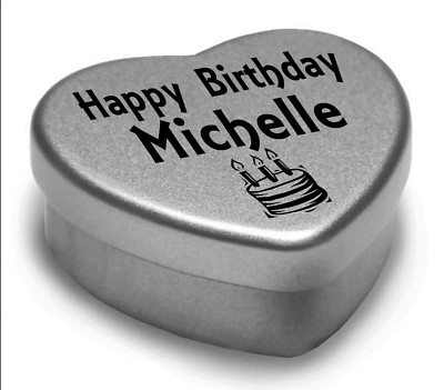 Joyeux Anniversaire Michelle Mini Coeur Tin Cadeau Pour Chocolats Avec Michelle Ebay Joyeux Anniversaire Michelle Mini Coeur Tin Cadeau Pour Chocolats Avec Michelle Ebay