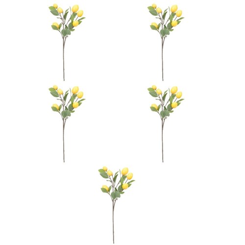 Set of 5 Artificial Lemon Branch Decorations Bendable Lemons Branches - Picture 2 of 12