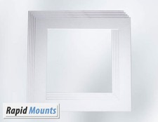 5 Pack Square Mounts for Picture / Photo frames- White Core board. Various sizes