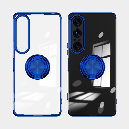 For Sony Xperia 1 VII, Fashion Magnetic Plating Clear Holder Soft TPU Cover Case - 第 16/19 張圖片