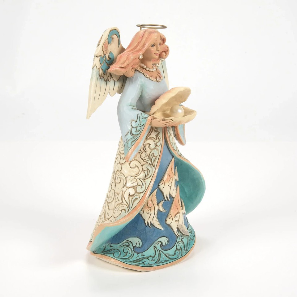 Jim Shore ANGEL HOLDING SHELL COASTAL FIGURINE-SEASIDE SERENITY 6016522 ...