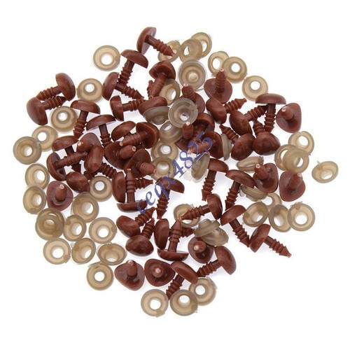 Juego de 100 juegos hágalo usted mismo de plástico seguridad artesanal nariz animal para oso perro muñeca con lavadoras 6 * 8 mm - Imagen 9 de 9