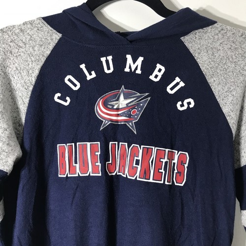 Fanatics NHL Columbus Blue Jackets Blue Hoodie Girls Large Authentic Pro New - Picture 2 of 7