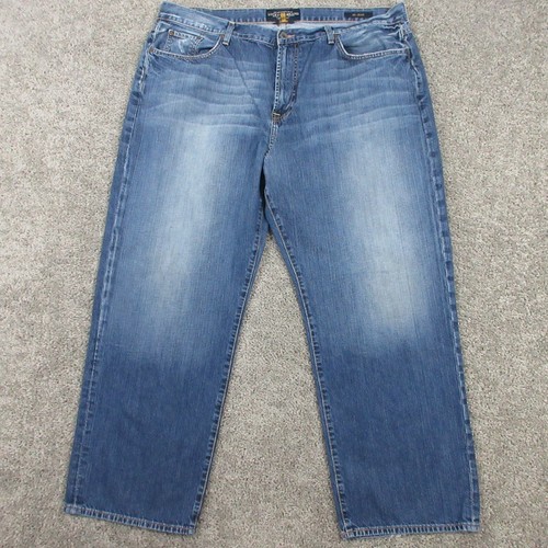 Lucky Brand Jeans Mens 42x30 Blue 181 Relaxed Straight Faded Whisker Denim Pants