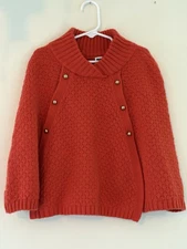 JANIE & Jack Orange Sweater Shaw Cape Size Girls 5 Harvest Halloween