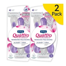 Schick Quattro for Women Sensitive Skin Razors 3ct 2 Pack - New