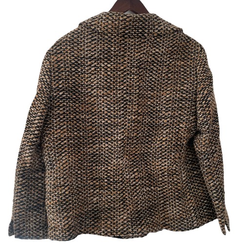 Chaqueta Abrigo Akris Punto Pea Talla 16 Tostado/Marrón Tweed Mezcla Lana Blazer - Imagen 2 de 5
