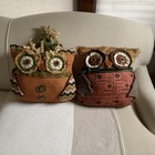 It's Fall Y'all! Pair of Owl Pillows Fall Autumn Decorative Halloween 