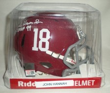 JOHN HANNAH - Alabama Crimson Tide Autographed Mini Helmet Beckett COA #2W76387