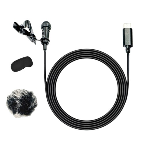 USB C Clip On Microphone Omnidirectional Condenser Lapel Mic For Video Recording - Bild 7 von 21