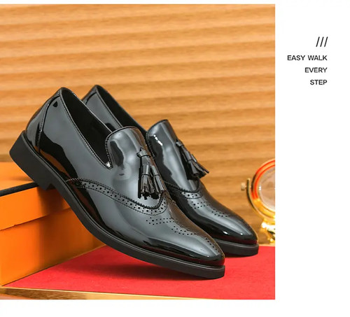 38-46 Herren Quasten Freizeit Elegant Abend Party Flügelspitze Geschnitzt Business Schuhe Neu - Bild 10 von 16