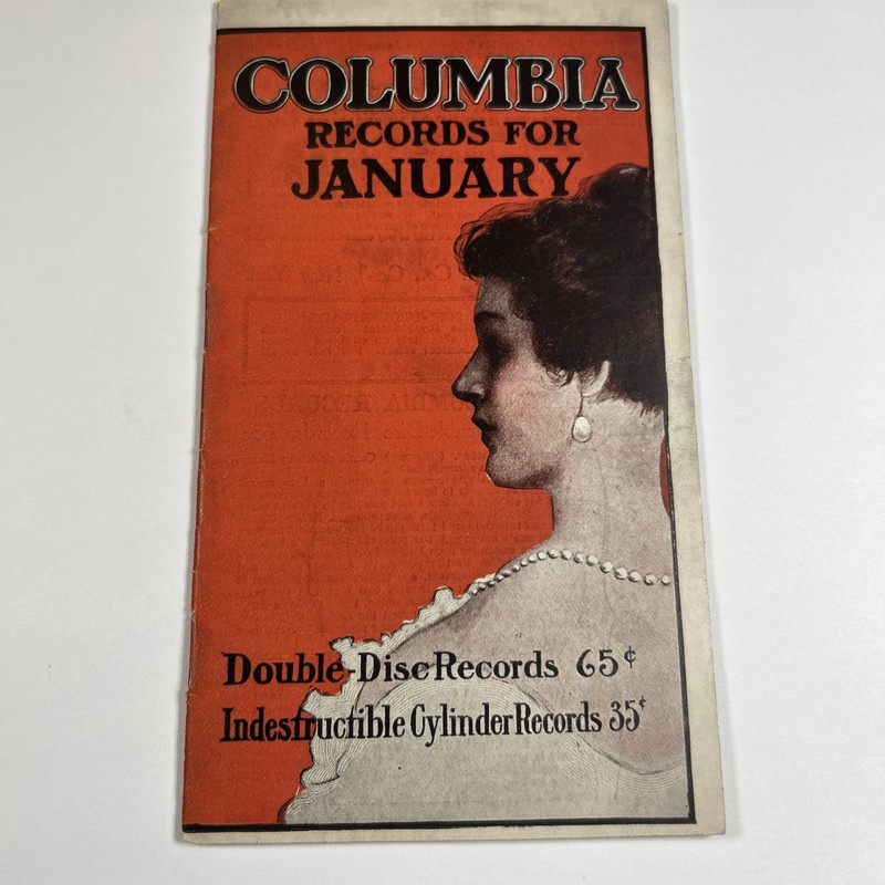 January 1910 Columbia Records Monthly Booklet-The Grafonola Deluxe-16 Pages
