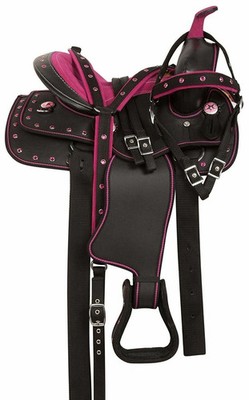 15 Zoll Western Barrel Racing Horse Tack Synthetiksattel.