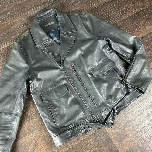 $2498 EU 56 US 46 JOHN VARVATOS COLLECTION RUNWAY SheepSkin LEATHER BIKER JACKET - Imagen 8 de 17