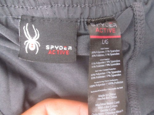 Spyder Active Größe L Herren grau Stretch Taille gefüttert Tasche Laufshorts 354 - Bild 4 von 6