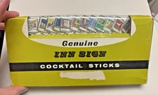 12 Genuine Historical Inn Sign Cocktail Sticks New Old Stock MCM 60's England