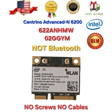 Intel Centrino Advanced-N 6200 Half Mini PCIe WiFi Card 622ANHMW 802.11n Dell