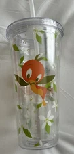 Disney Orange Bird Mickey Citrus Sipper Tumbler Cup w Lid/straw