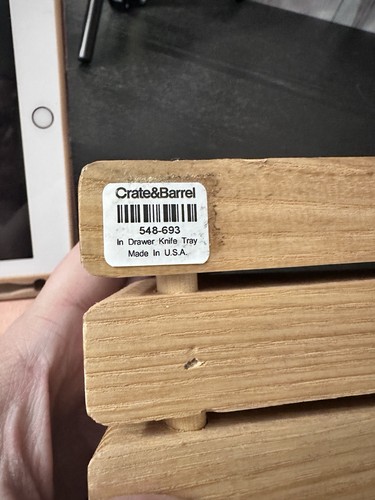 Crate & Barrel 6-Slot In-Drawer Solid Wood Knife Block 548-693 - Picture 5 of 6
