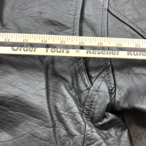 Vintage First Lederjacke Herren 40 Biker Motorrad Gürtel Reißverschluss Punk 90er - Bild 8 von 9