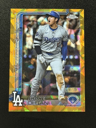 Shohei Ohtani 2025 Topps Chrome Sapphire Image Variation #1 Gold Refractor /50
