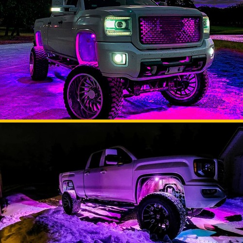 100X Vainas de luz de roca LED púrpura debajo de la carrocería lámpara brillante todoterreno SUV camioneta Y - Imagen 7 de 12