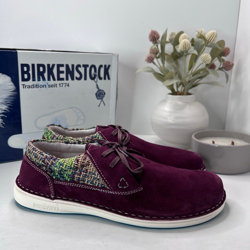 Birkenstocks Memphis Suede/Textile Shoes Burgundy Men 11 EU 44 NWB Comfort Shoe - Picture 3 of 9