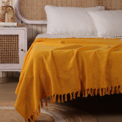 100% Cotton Throw Blanket Breathable Skin-Friendly Soft Lightweight Twin Blanket - Picture 1 of 10