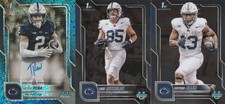 LOTE DE 3 TARJETAS TREBOR PENA 2025 BOWMAN U CROMO PRIMER DIAMANTE AZUL AUTOMÁTICO/150 PENN ST