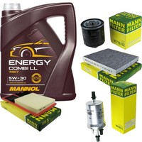 Mann Inspektionspaket 5L Mannol Energy 5W-30 FüR VW Polo 1.4 Seat Ibiza IV Skoda