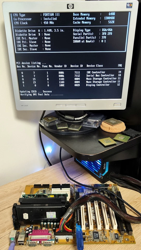 Abit BE6 Slot 1 SDRAM AGP Intel i440BX Motherboard +Pentium III 450MHz SL3CC CPU - Image 4 of 4