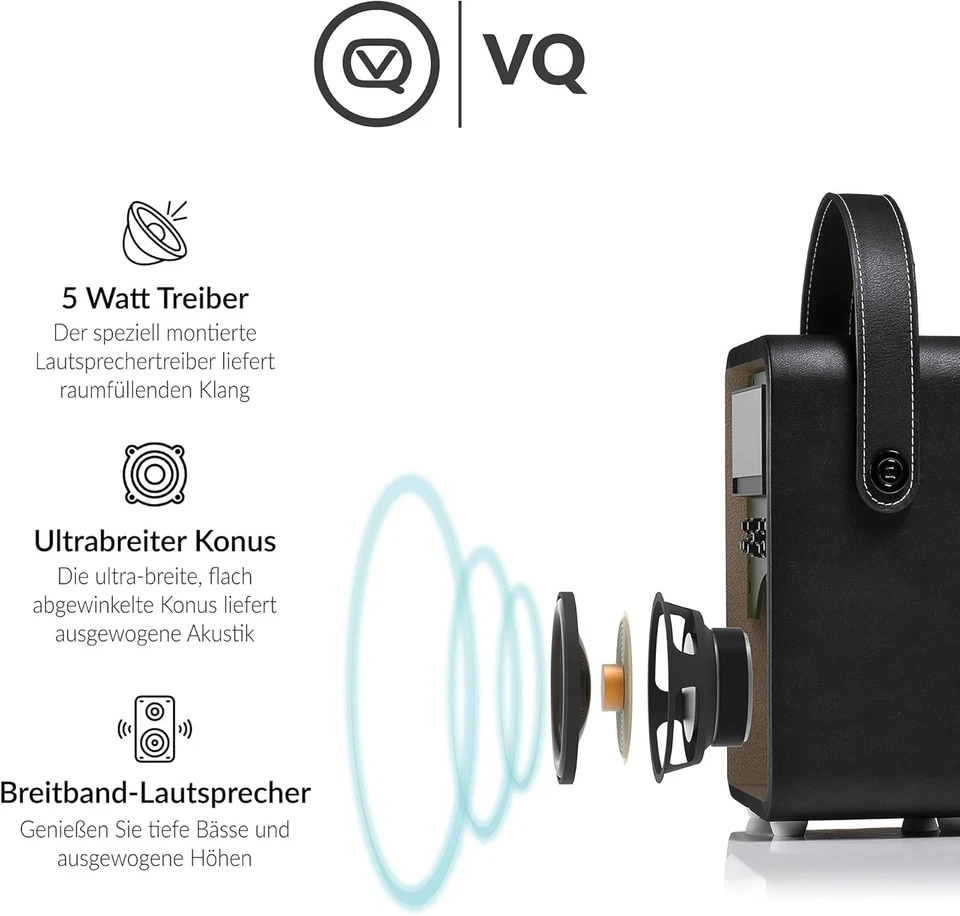 Tragbares DAB Radio mit Bluetooth-Lautsprecherein, DAB+Radio Alarm Wecker - Bild 3 von 4