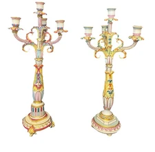 CAPOPIMONTE PORCELAIN 4-LT CANDELABRA  Candelabra Pair Rococo Style