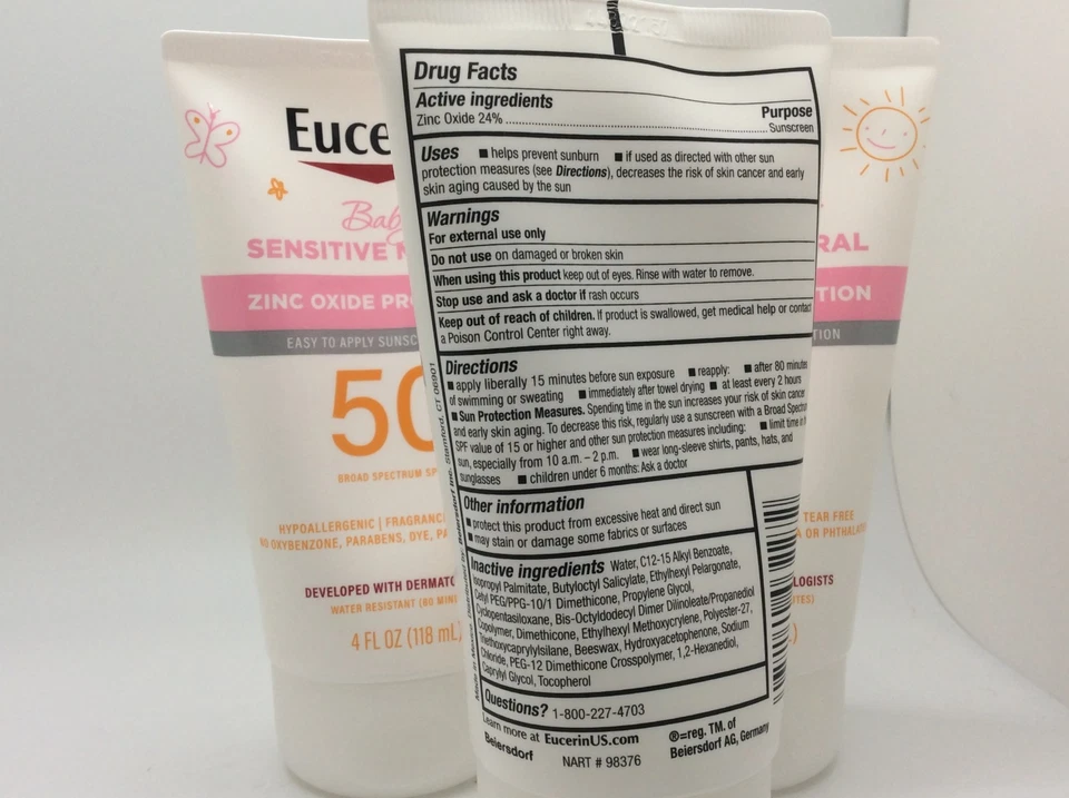 Eucerin Sun Sensitive Mineral Baby Loción Protectora Solar, FPS 50 🎈NOV/2026🎈 Foto 2 de 3